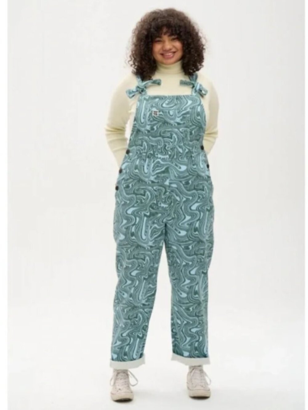Lucy & Yak Easton Organic Twill Dungaree Beau Print Size UK20 US16